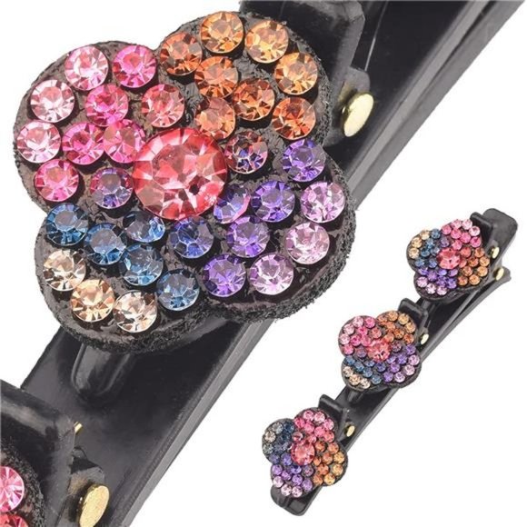 8PCS Braided Hair Clips Sparkling Crystal with Rhinestones for Women and Girls - Picture 6 of 6